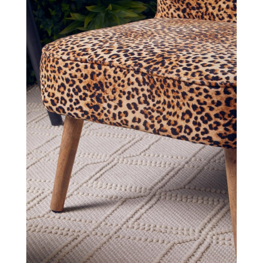 Safina Leopard Print Velvet Chair