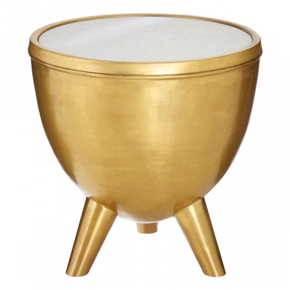 Creston Brass Marble Top Table