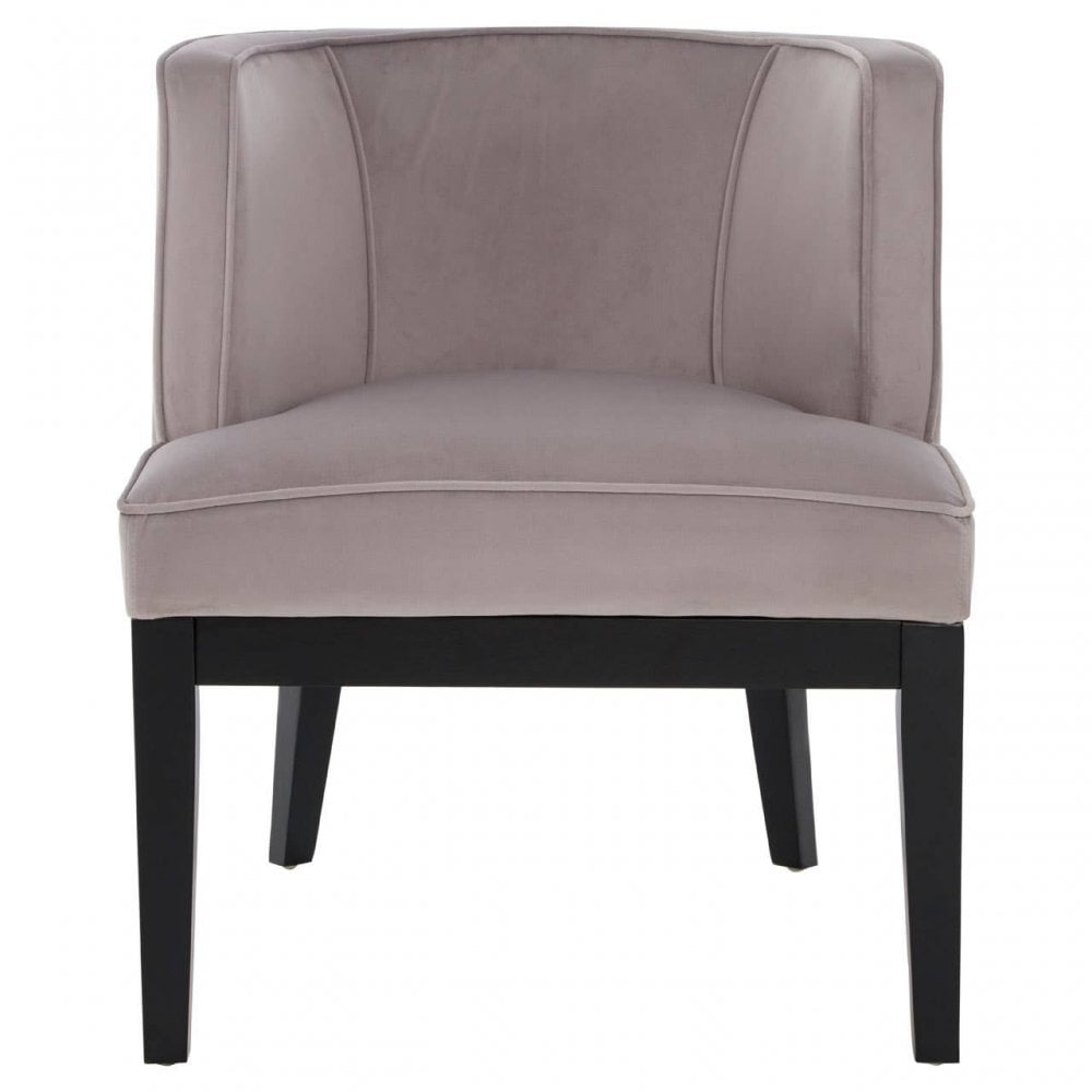 Dax Light Grey Velvet Rounded Chair
