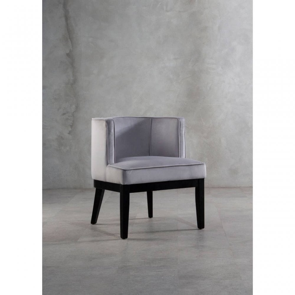 Dax Light Grey Velvet Rounded Chair