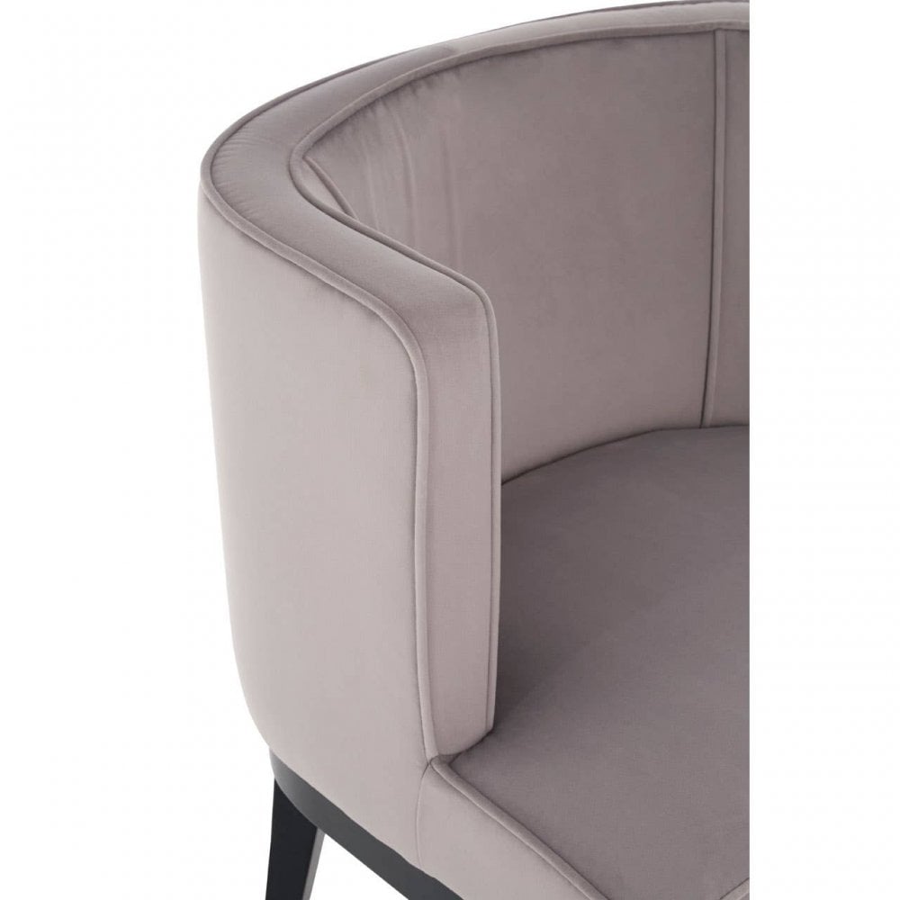Dax Light Grey Velvet Rounded Chair