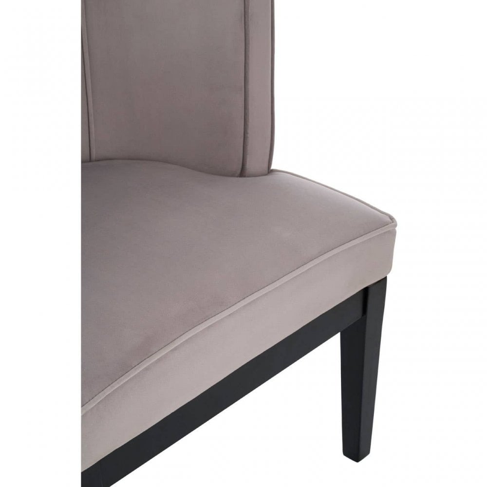 Dax Light Grey Velvet Rounded Chair