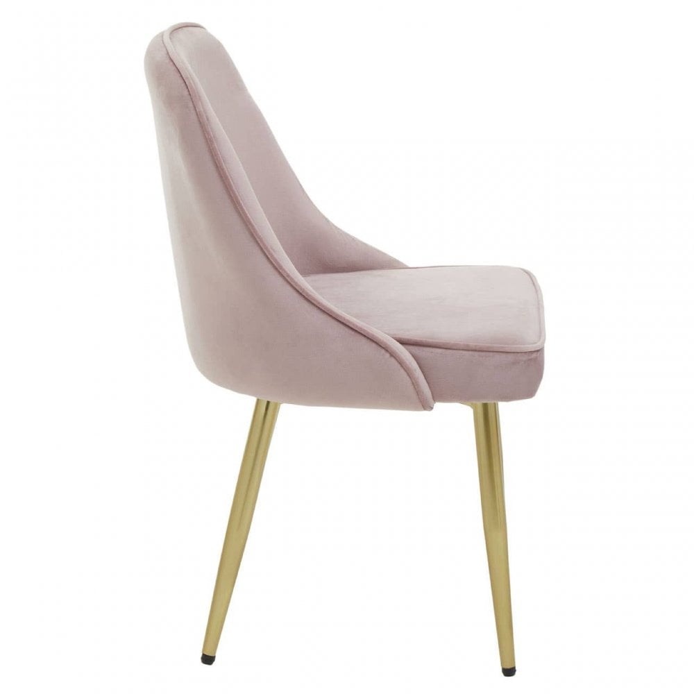 Demia Dusky Pink Velvet Dining Chair