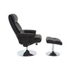 Danbury Black Leather Chair And Footstool