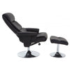 Danbury Black Leather Chair And Footstool