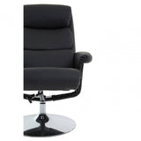 Danbury Black Leather Chair And Footstool