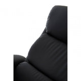 Danbury Black Leather Chair And Footstool
