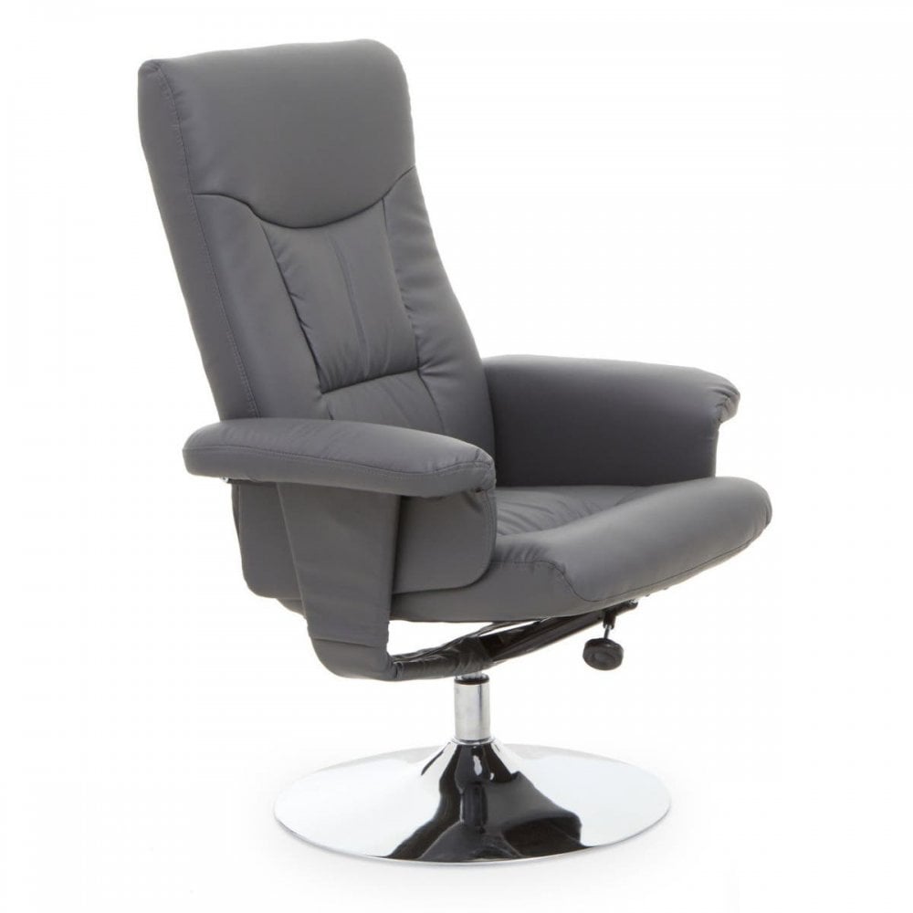 Danbury Grey Leather Recliner