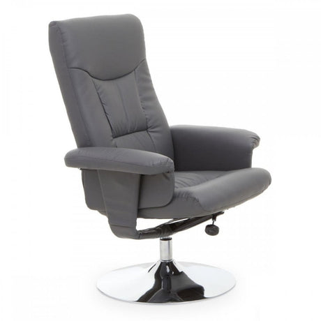 Danbury Grey Leather Recliner