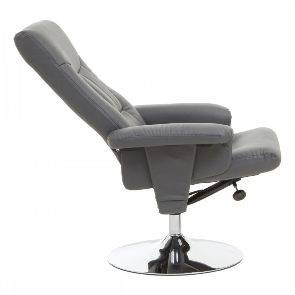 Danbury Grey Leather Recliner