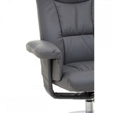 Danbury Grey Leather Recliner