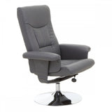 Danbury Grey Leather Recliner
