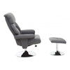 Danbury Grey Leather Reclining Chair And Footstool