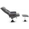 Danbury Grey Leather Reclining Chair And Footstool