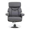 Danbury Grey Leather Reclining Chair And Footstool