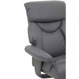Danbury Grey Leather Reclining Chair And Footstool