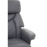 Danbury Grey Leather Reclining Chair And Footstool