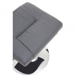 Danbury Grey Leather Reclining Chair And Footstool