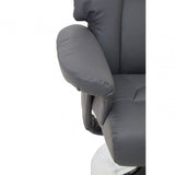 Danbury Grey Leather Reclining Chair And Footstool
