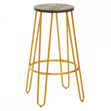 Diston Gold Metal Bar Stool