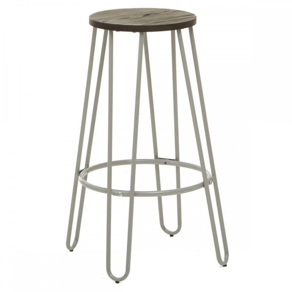 Diston Grey Metal Bar Stool