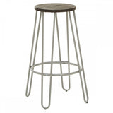 Diston Grey Metal Bar Stool