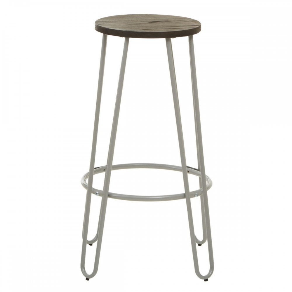 Diston Grey Metal Bar Stool