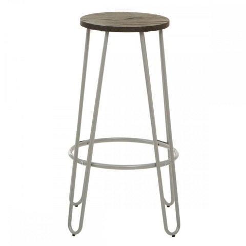Diston Grey Metal Bar Stool