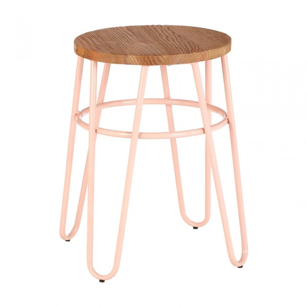Diston Pink Elm Hairpin Stool