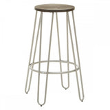 Diston Silver Metal Bar Stool