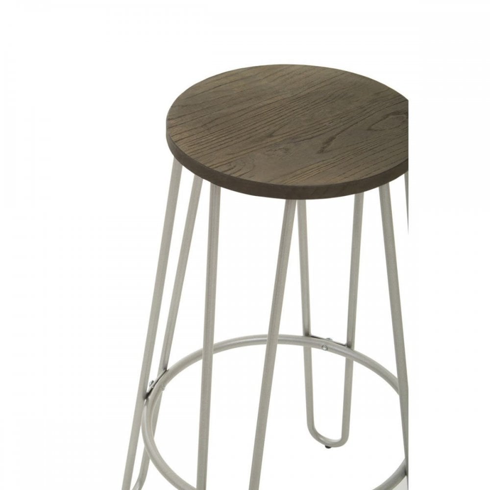 Diston Silver Metal Bar Stool