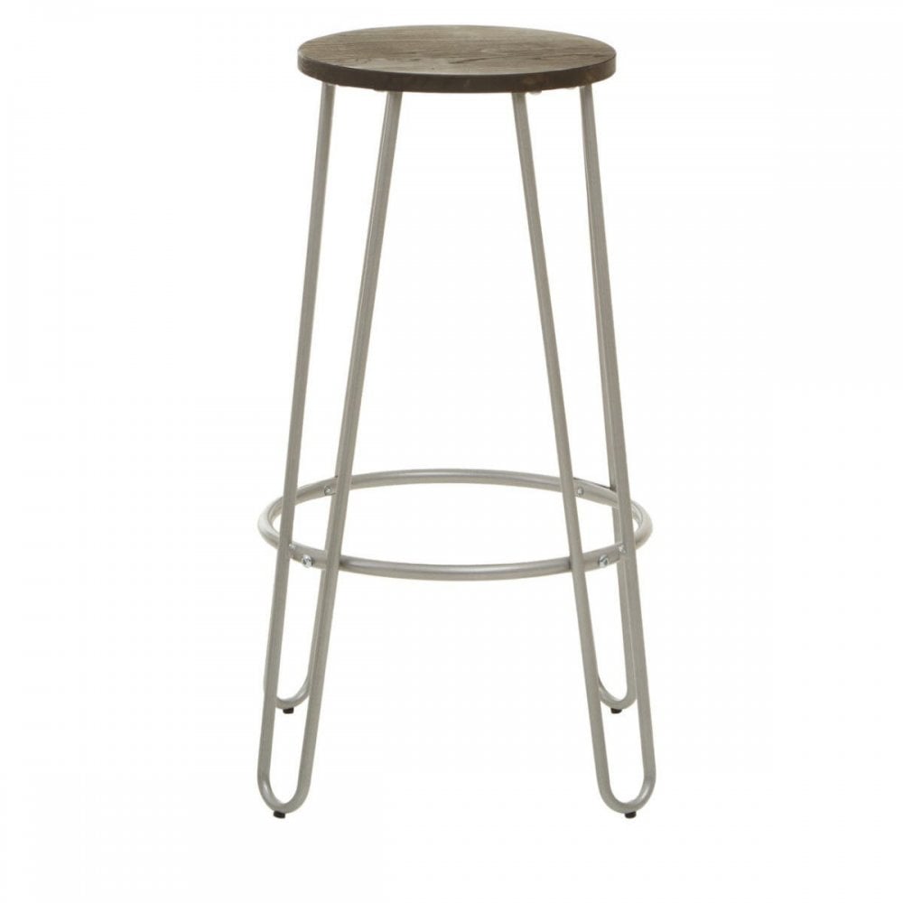 Diston Silver Metal Bar Stool