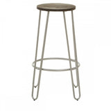 Diston Silver Metal Bar Stool