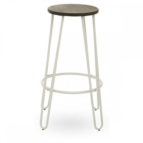 Diston White Metal Bar Stool