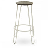 Diston White Metal Bar Stool