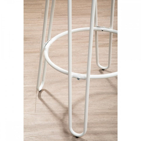 Diston White Metal Bar Stool