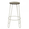 Diston White Metal Bar Stool