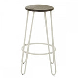 Diston White Metal Bar Stool