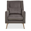 Doucette Grey Velvet Chair with Gold Legs