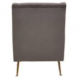Doucette Grey Velvet Chair with Gold Legs
