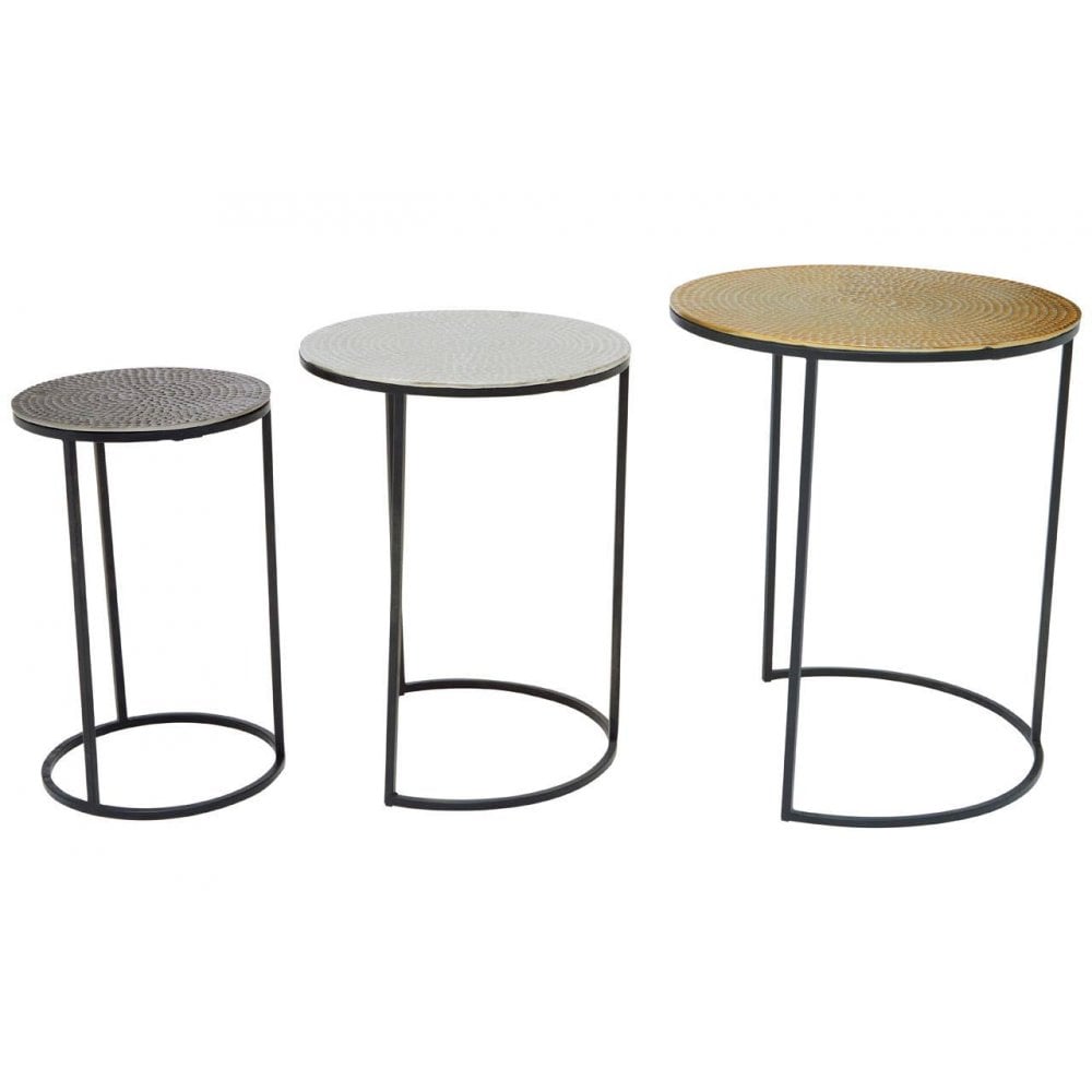 Eltan Trio Hammered Metal Tables
