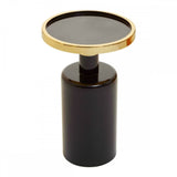 Elvira Black and Gold Side Table