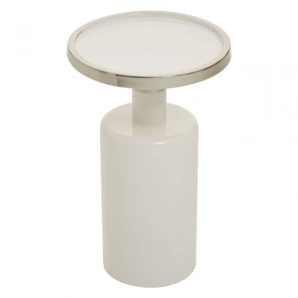 Elvira White Base Side Table