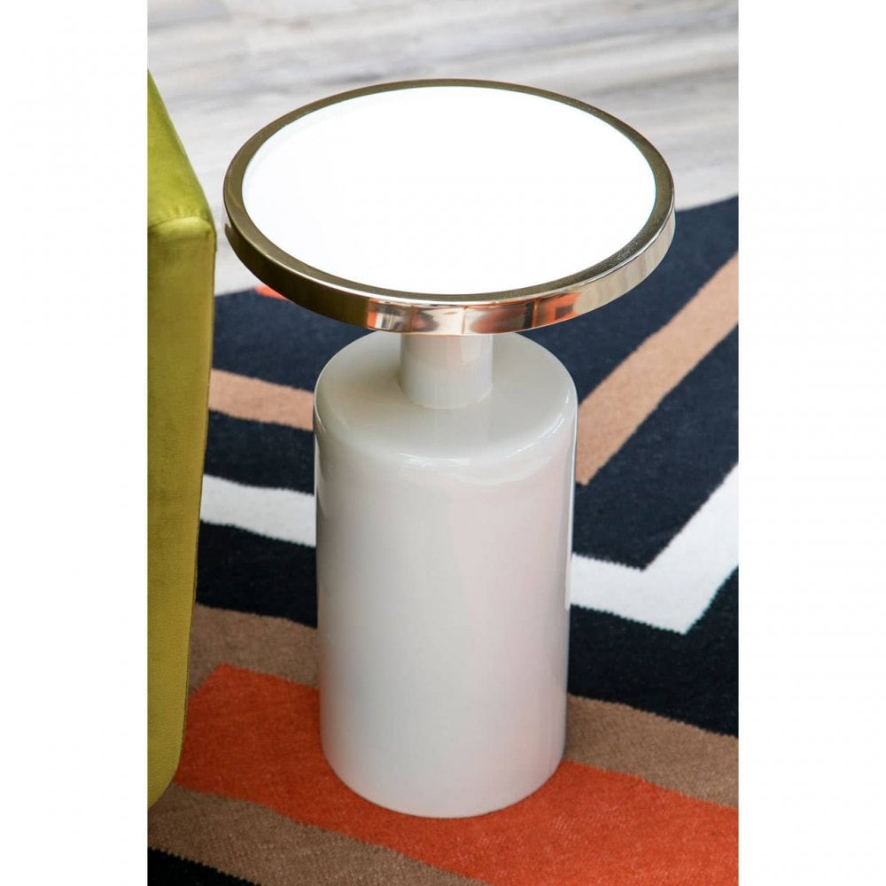 Elvira White Base Side Table