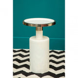 Elvira White Base Side Table