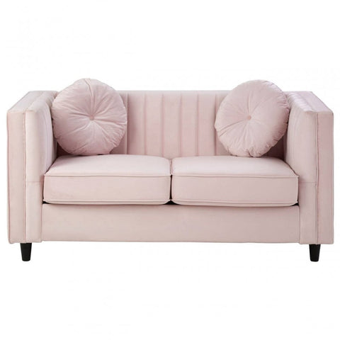 Farrah 2 Seat Pink Velvet Sofa