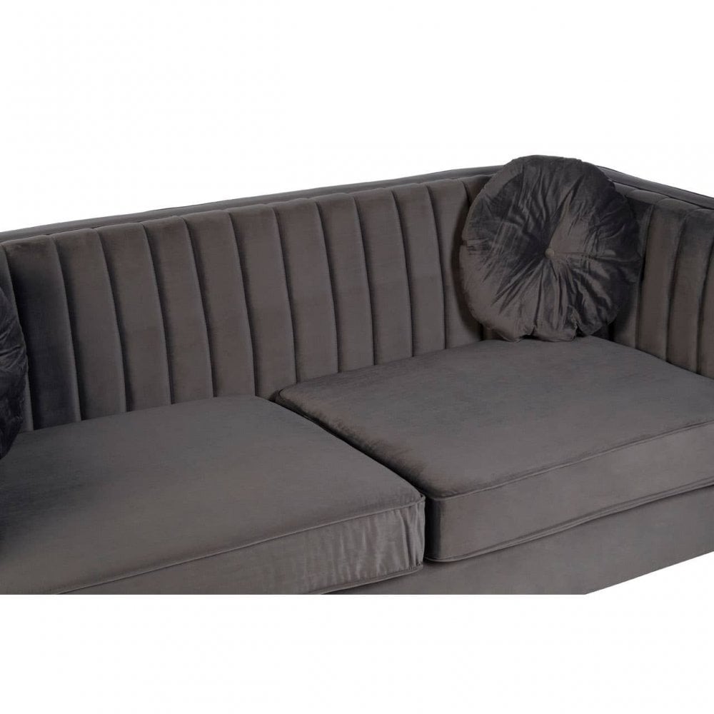 Farrah Three Seat Velvet Sofa