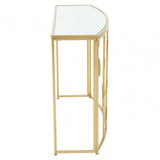 Arista Gold Finish Console Table With Mirror