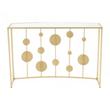 Arista Gold Finish Console Table With Mirror