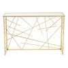 Arista Gold Finish Console Table With Mirror Top